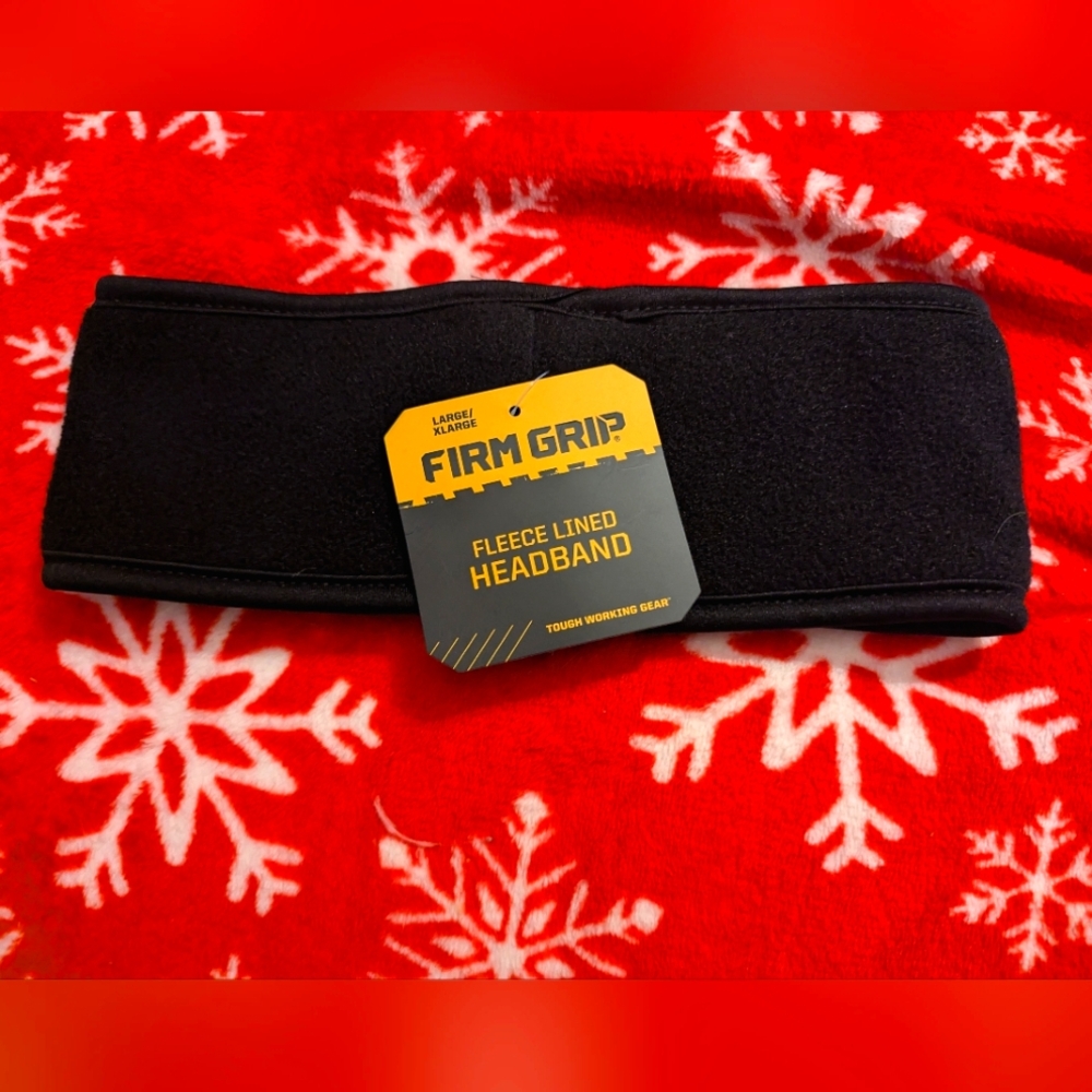 Firm Grip Fleece Lined Headband Black Unisex